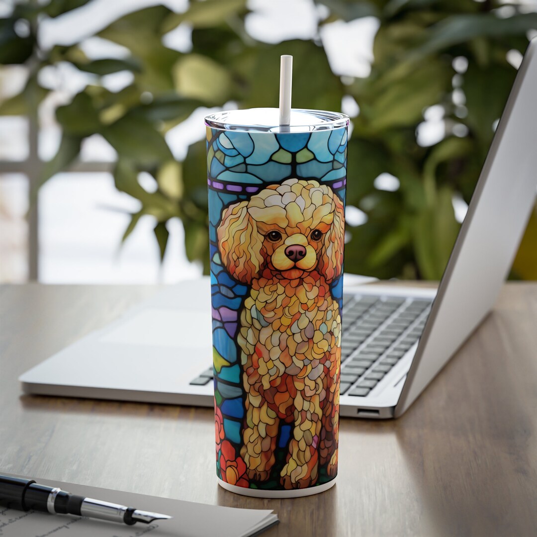 Poodle Stained Glass Skinny Steel Tumbler With Straw 20oz - Etsy