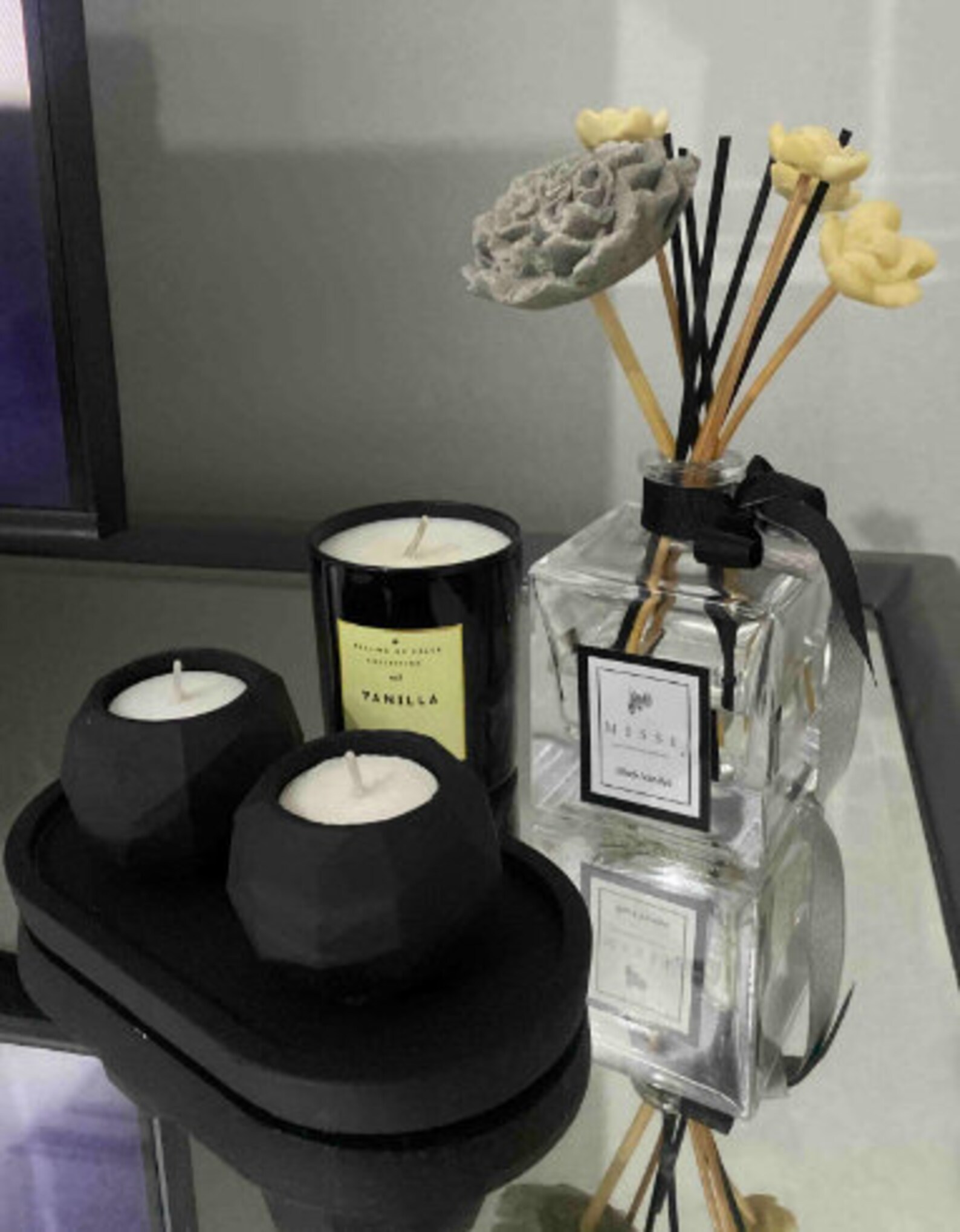 Black 2 Tealight Candle Holders Minimal Candle Holder Table Etsy