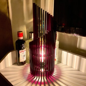 Purple Lamp | Art Deco Table Lamp, Handmade Purple Acrylic Lamp, Bedroom Floor Lamp, Colorful Lamp Design, Living Room Lampshade,  | E14