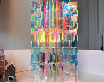 Iridescent Color Changing Lamp – Cozy Ambient Light for Bedroom & Living Room | E14 Bulb | Soft Mood Lighting Decor