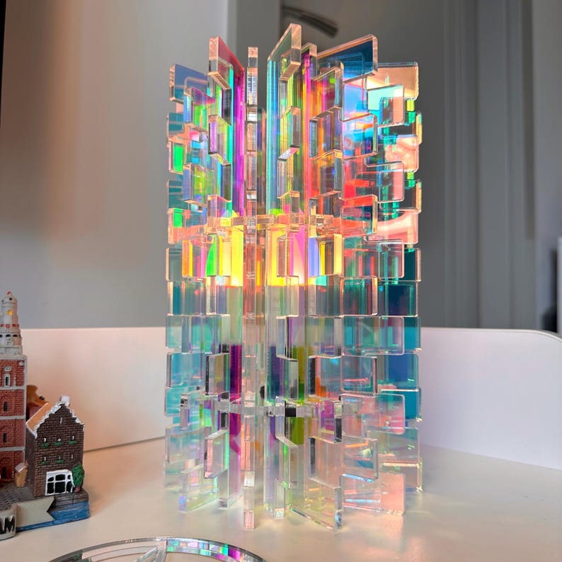 Lámpara iridiscente que cambia de color: luz ambiental acogedora para dormitorio y sala de estar / Bombilla E14 / Iluminación ambiental suave