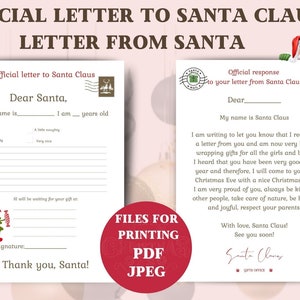 Carta formal ao Papai Noel, carta do Papai Noel, peça um presente, Produto digital, carta oficial ao Papai Noel