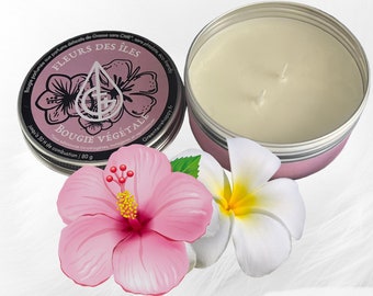 Island flowers plant candle 30 hours of combustion for an olfactory journey