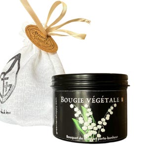 Lucky candle with Lily of the Valley, natural fragrance, vegetable wax, vegan candle
