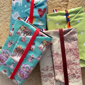 Copertina impermeabile per libri in brossura, protezione per libri in tessuto, segnalibro, carta da regalo per libri da regalo di Natale