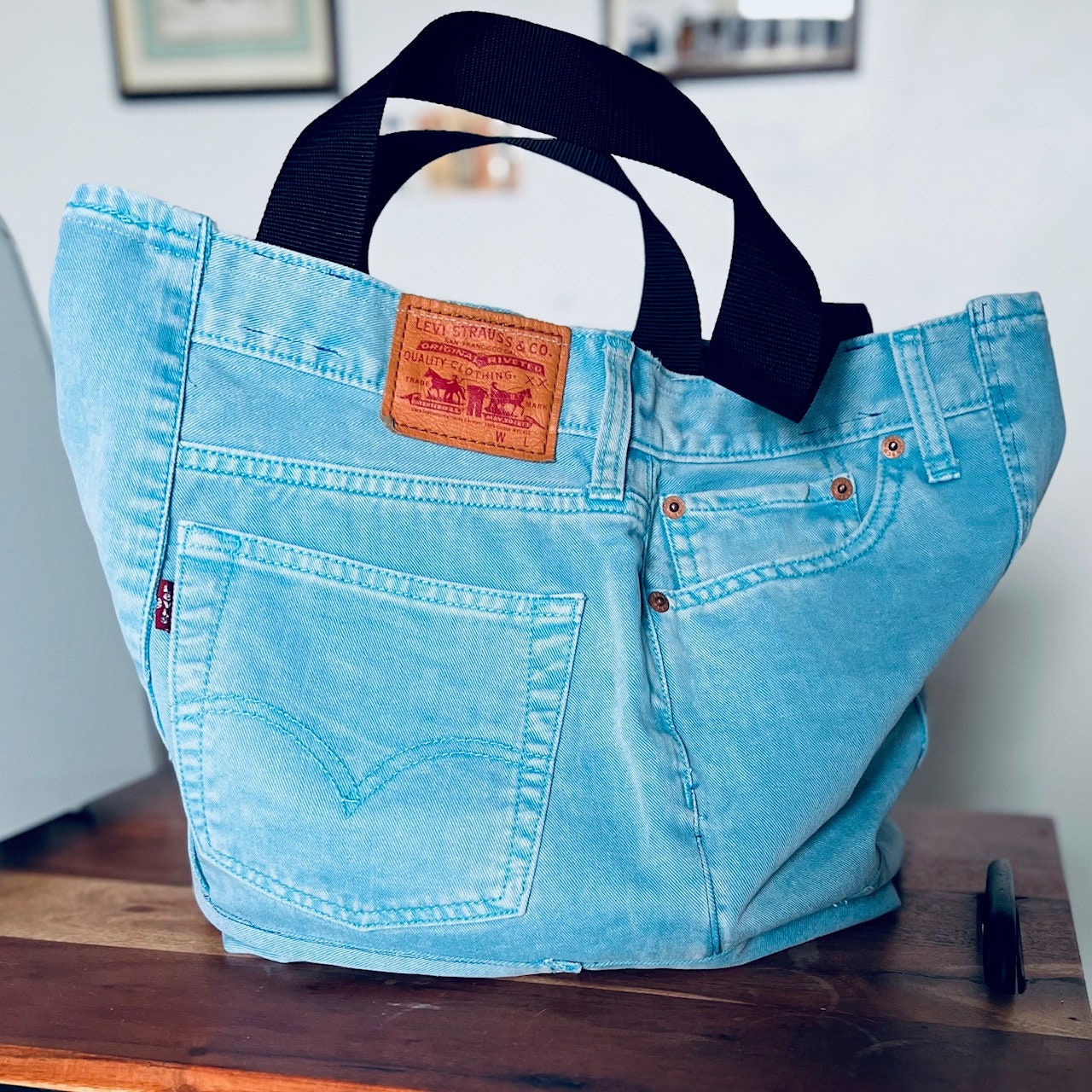 Levi's Denim Bag With Genuine Leather Strap Jeans Bag | Etsy Canada | Jeans  bag, Denim bag, Leather strap tote
