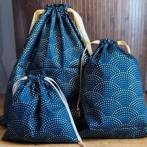 Zero Waste Geschenkverpackungsbeutel, wiederverwendbarer Beutel mit Kordelzug, goldene Sterne, Aufbewahrungs- und Reisebeutel