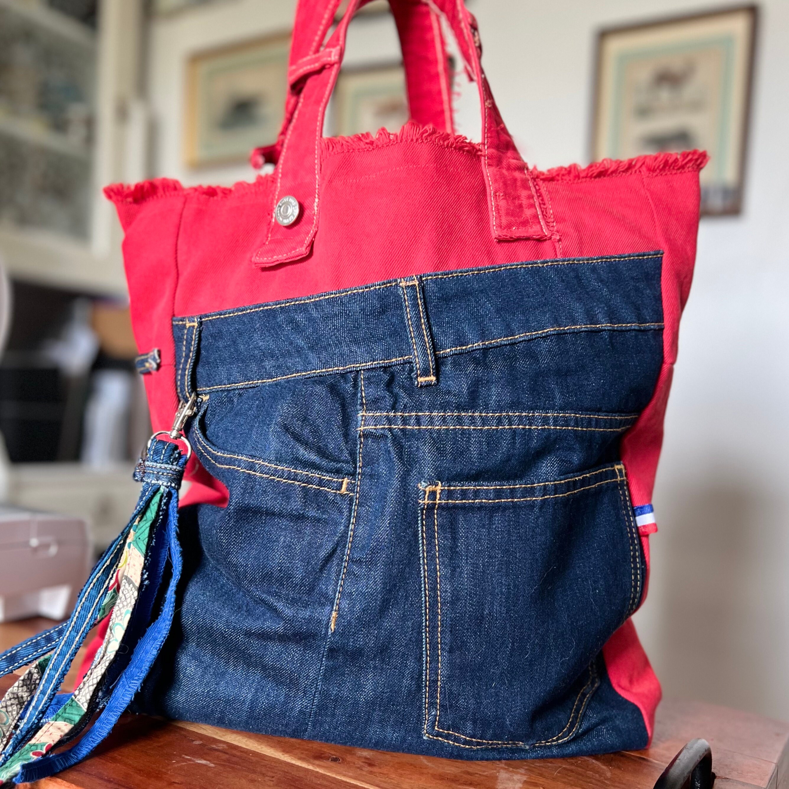 Handbags made from old jeans discount