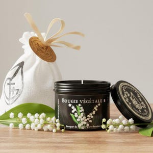 Vela de lirio de los valles, fragancia natural, cera vegetal, vela vegana
