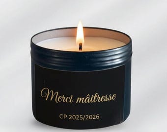 Personalized candle with your choice of fragrance. A unique, custom-made Christmas gift for a friend, teacher, dad, grandma, colleague, party, or event.