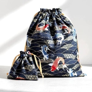 Sac emballage cadeaux en tissu, Pochon en Tissu Style Japonais, sac four tout , de voyage et rangements cadeaux Saint Valentin