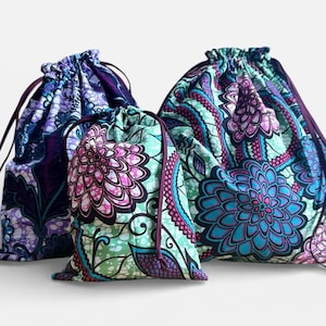 Emballage cadeaux zéro déchet, en tissus wax coloré, pochon réutilisable cadeau 100% coton, bijoux, rangements et voyage