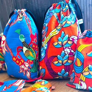 Saco de presente com embrulho zero desperdício, em tecido encerado, bolsa 100% algodão reutilizável para armazenamento e viagem