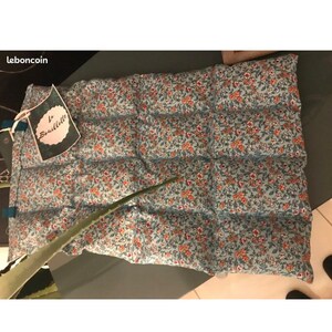 Bouillotte XXL 30x45cm environ graines de lin Liberty bleu