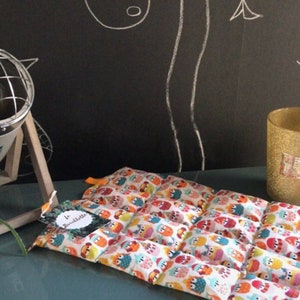 Bouillotte XXL 30x45cm environ graines de lin Liberty rose