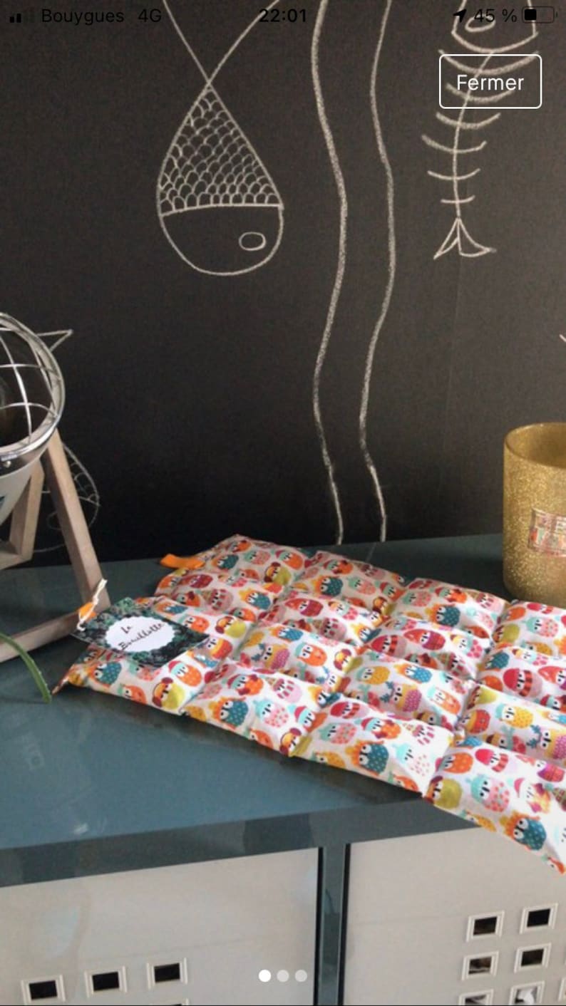 Bouillotte XXL 30x45cm environ graines de lin Liberty rose