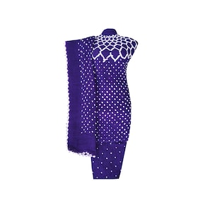 Women&#39;s Kutchi Bandhani Unstitched  Dress Materials  Cotton Bandhej Salwar Sute