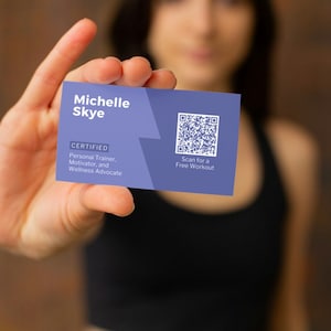 Aangepaste QR-code visitekaartje sjabloon/sjabloon voor visitekaartjes/minimaal bewerkbaar wit en oranje ontwerp, de digitale oneindigheid