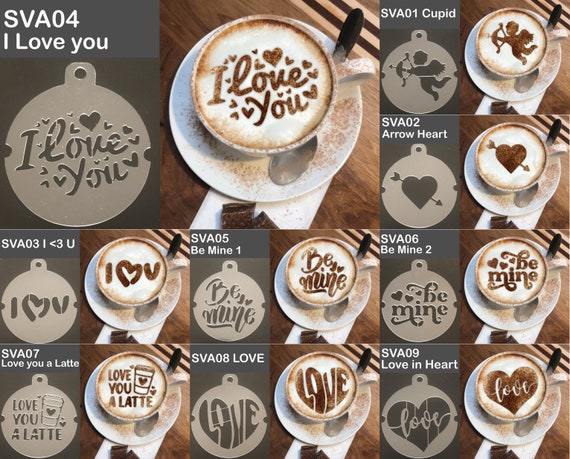 Love You Coffee Stencil Coffee Stencil Valentine's Day 