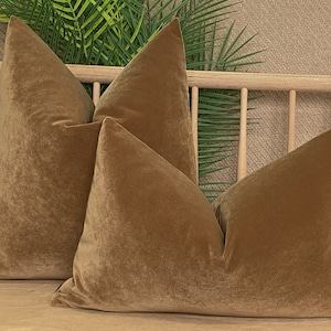 Super Soft Camel Velvet Pillow Cover, Cotton Camel Velvet Pillow Cushion, Euro Sham Cover, Soft Camel Velvet Pillow Fabric