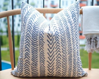 Mudcloth Pillow Cover, African Blue Mudcloth Pillow Cushion, İndigo Pillow, Linen Pillow Fabric, Home decor Pillow, Euro Sham Pillow
