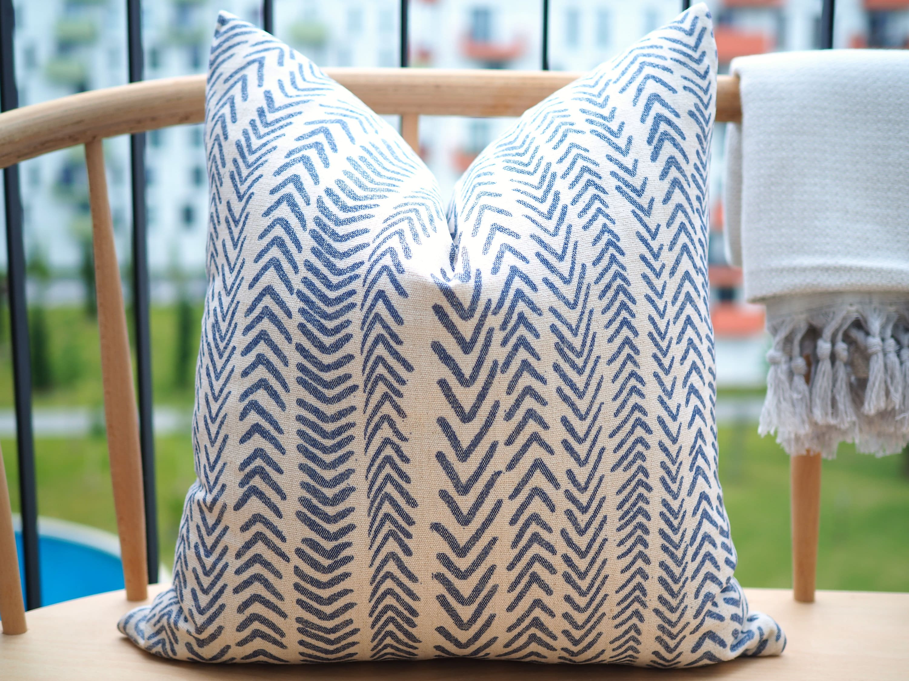 Mudcloth Pillow Cover African Blue Mudcloth Pillow Cushion Etsy