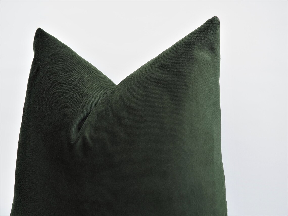 Dark Green Velvet Pillow Cover Matt Velvet Pillow Cushion Etsy