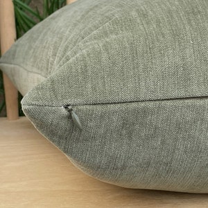 Sage Green Pillow Cover, Soft Green Pillow Cushion, Euro Sham Cover, Chenille Sage Green Pillowcase, Cotton Sage Green Pillow Fabric