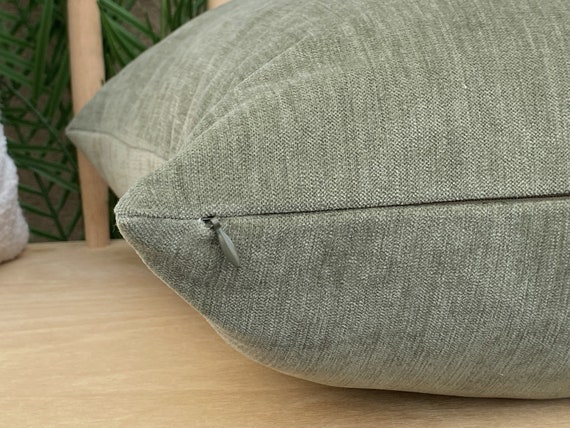 Sage Green Pillow Cover, Soft Green Pillow Cushion, Euro Sham Cover, Chenille Sage Green Pillowcase, Cotton Sage Green Pillow Fabric