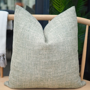 Sage Green Linen Pillow Cover, Neutral and Green Linen Pillow Cushion, Euro Sham Cover, Cozzy Linen Pillow Case, Decorative Linen Pillow