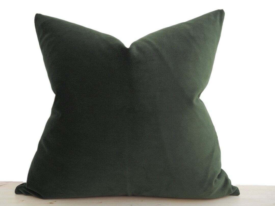 Dark Green Velvet Pillow Cover Matt Velvet Pillow Cushion Etsy