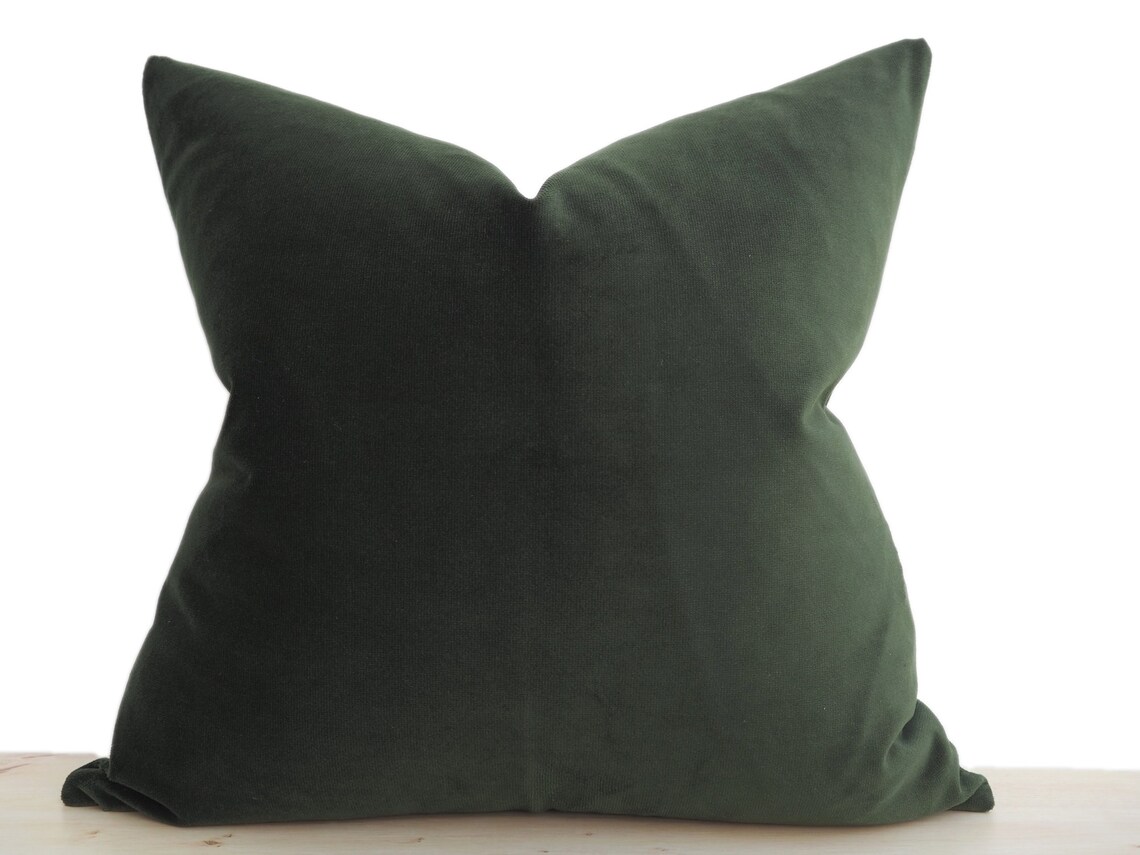 Dark Green Velvet Pillow Cover Matt Velvet Pillow Cushion Etsy