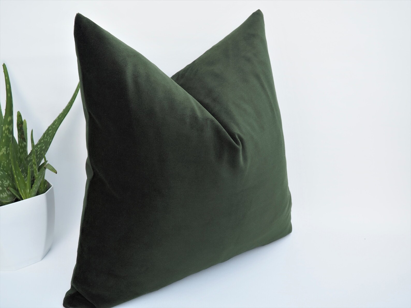 Dark Green Velvet Pillow Cover Matt Velvet Pillow Cushion Etsy