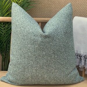 Sage Green Boho Pillow Cover, Woven Sage Green Pillow Cushion, Euro Sham Pillow, Textured Sage Green Pillow, Soft and Thick Pillow Fabric