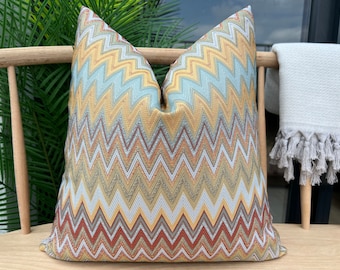 Colorful Chevron Pillow Cover, Textured Zigzag Pillow Cushion, Weaving Chevron Pillow Case, Cotton Zigzag Pillow Fabric, Euro Sham Cover