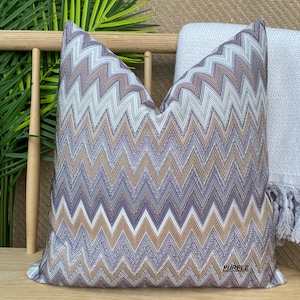 Purple Chevron Pillow Cover, Colorful Textured Zigzag Pillow Cushion, Woven Chevron Pillow Case, Cotton Pillow, Euro Sham Cover