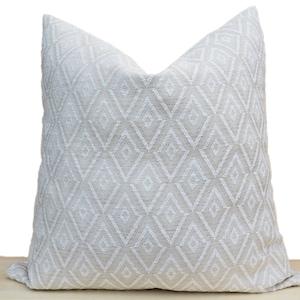 Ecru and Beige Geometric Patterned Pillow Cover, Soft Pillow Cushion, Euro Sham Pillow, Modern Textured Pillow, Scandinavian Pillow Cover