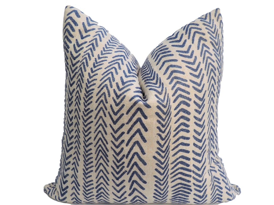 Mudcloth Pillow Cover African Blue Mudcloth Pillow Cushion Etsy
