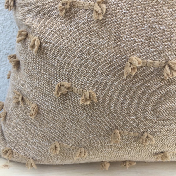 Camel Linen Textured Pillow Cover, Soft Linen Pillow Cushion, Euro Sham Cover, Cotton and Linen Camel Pillow, Cozzy Decorative Pillow