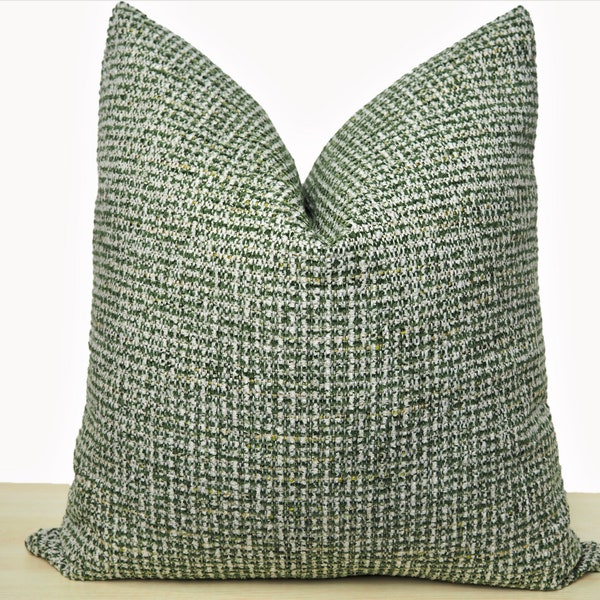 Green and Beige Boho Pillow Cover, Green Cotton Pillowcase, Soft Boho Pillow Cushion, Green Bohomien Pillow Fabric, Euro Sham Boho Pillow