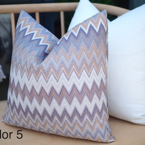 Purple Chevron Pillow Cover, Colorful Textured Zigzag Pillow Cushion, Woven Chevron Pillow Case, Cotton Pillow, Euro Sham Cover image 2