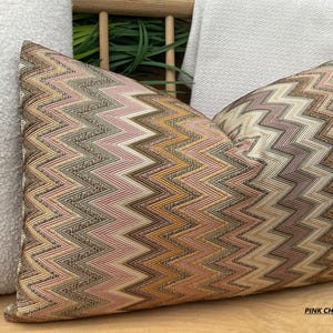Pink Zigzag Pillowcase, Colorful Chevron Pillow Cover, Euro Sham Cover, Textured Zigzag Pillow Cushion, Cotton Pink Chevron Pillow Fabric