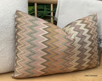 Pink Zigzag Pillowcase, Colorful Chevron Pillow Cover, Euro Sham Cover, Textured Zigzag Pillow Cushion, Cotton Pink Chevron Pillow Fabric