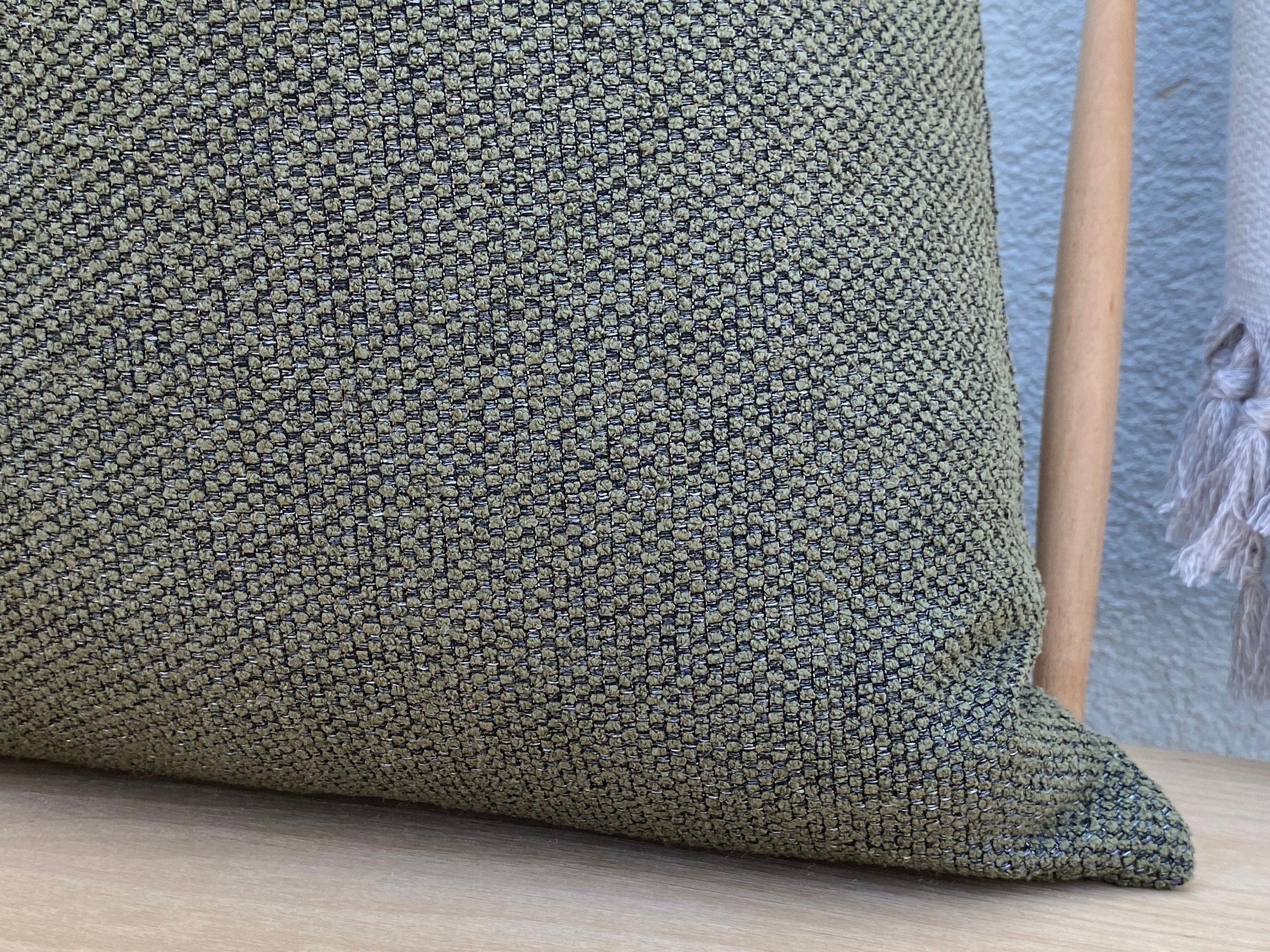 Deep Sage Green Boho Pillow Cover Green Textured Woven Etsy