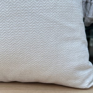 Ivory Chevron Pillow Cover, Textured Zigzag Pillow Cushion, Ivory and White Chevron Pillow, Cotton Pillow, Euro Sham Cover, Neutral Pillow