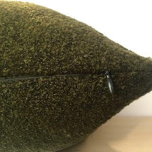 Green Boucle Pillow Cover, Euro Sham Cover, Green Boho Pillow Case, Textured Boucle Pillow Cushion, Decorative Pillow, Throw Green Pillow