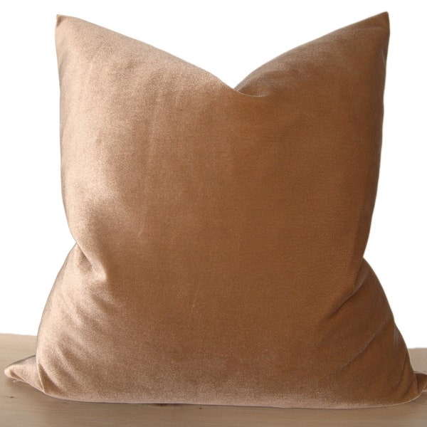 Luxury Shiny Camel Velvet Pillow Cover, Soft Camel Velvet Pillow Cushion, Euro Sham Cover, Icon Camel Velvet Pillow, Cozzy Camel Pillow