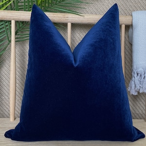 Navy Velvet Pillow Cover, Soft Velvet Pillow Cushion, Euro Sham Pillow, Matte Navy Blue Velvet Pillow Fabric, Woven Navy Velvet Pillowcase