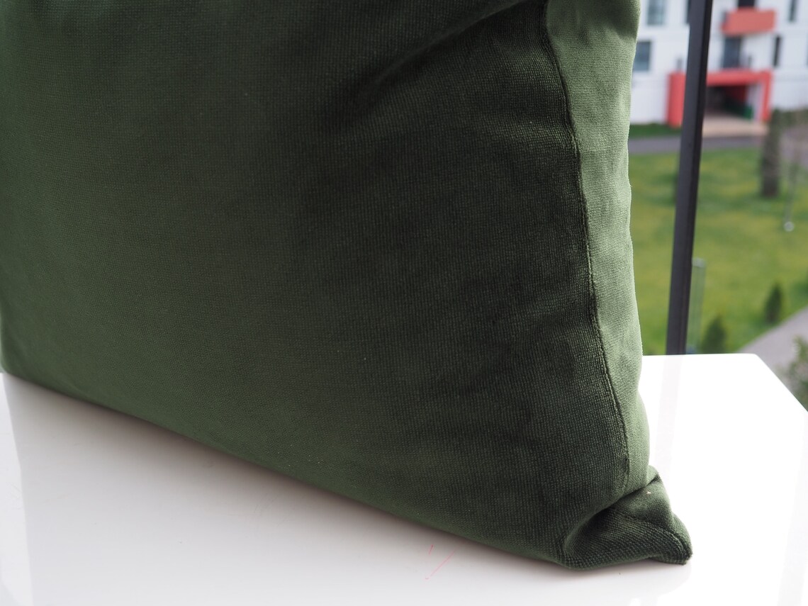 Dark Green Velvet Pillow Cover Matt Velvet Pillow Cushion Etsy