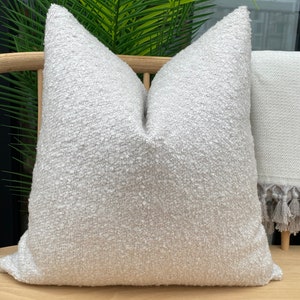 Off White Boucle Pillow Cover, Euro Sham Pillow , Textured Pillow Cover, Cotton Boucle Pillow Cushion, Soft Boucle Pillow All Sizes